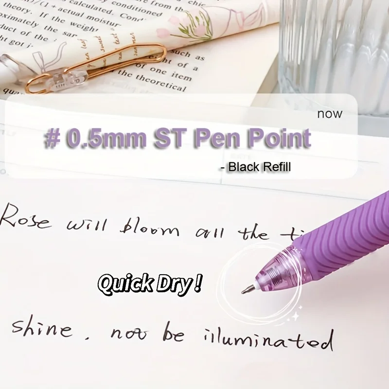 Purple Neutral Pen Set - Comfortable Grip & Quick-Drying, Ideal for Writing & Office Tasks