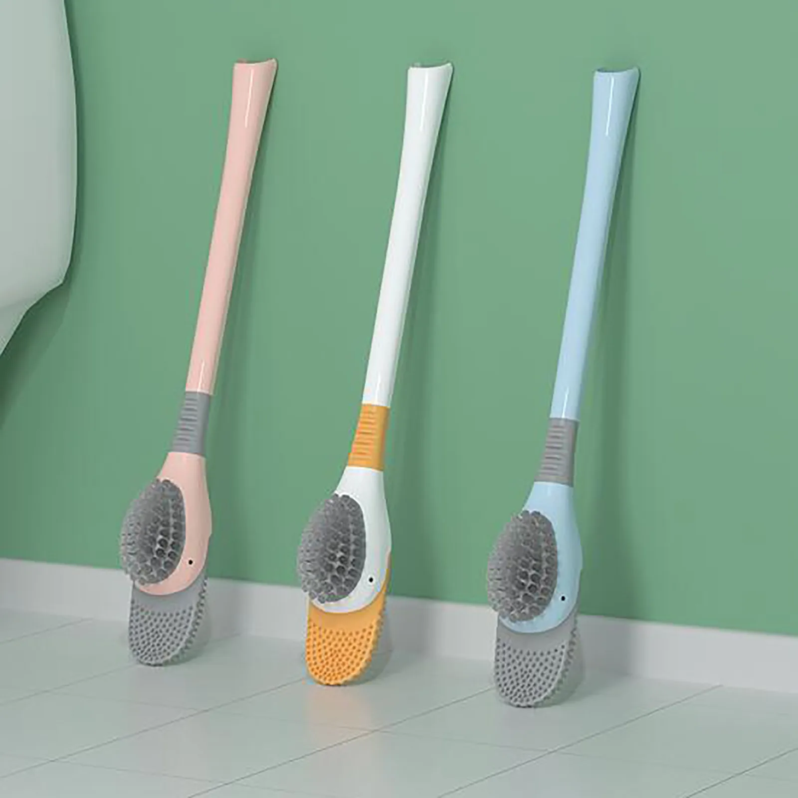Useful Duck Shape Toilet Brush Soft Bristles Home Bathroom Cleaning