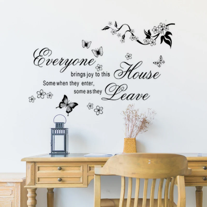 

Креативное украшение-бабочка с английским слоганом для гостиной, спальни, детской комнаты, коридора, можно удалить наклейки