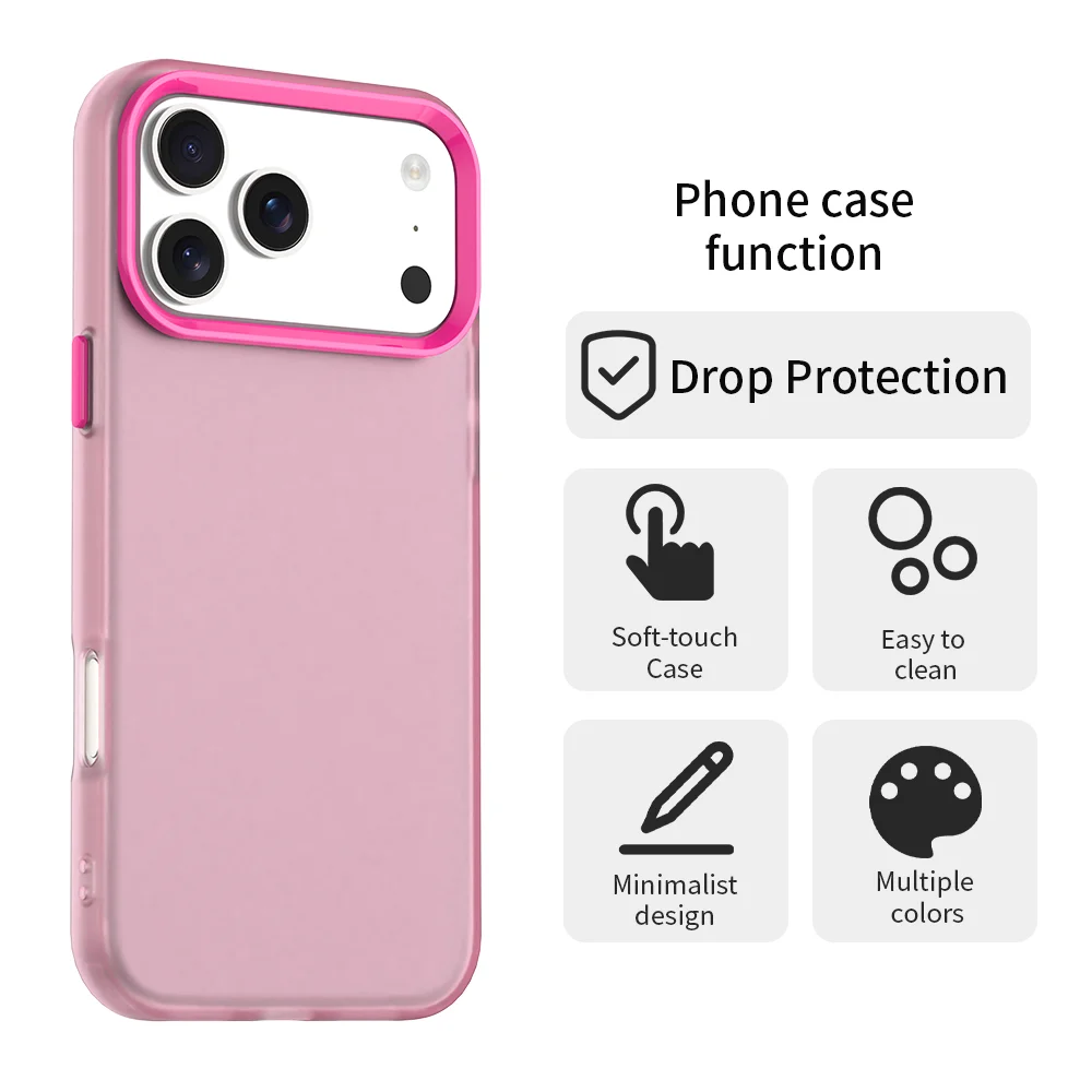 Sleek Solid Color Shock-Resistant Protective Phone Case