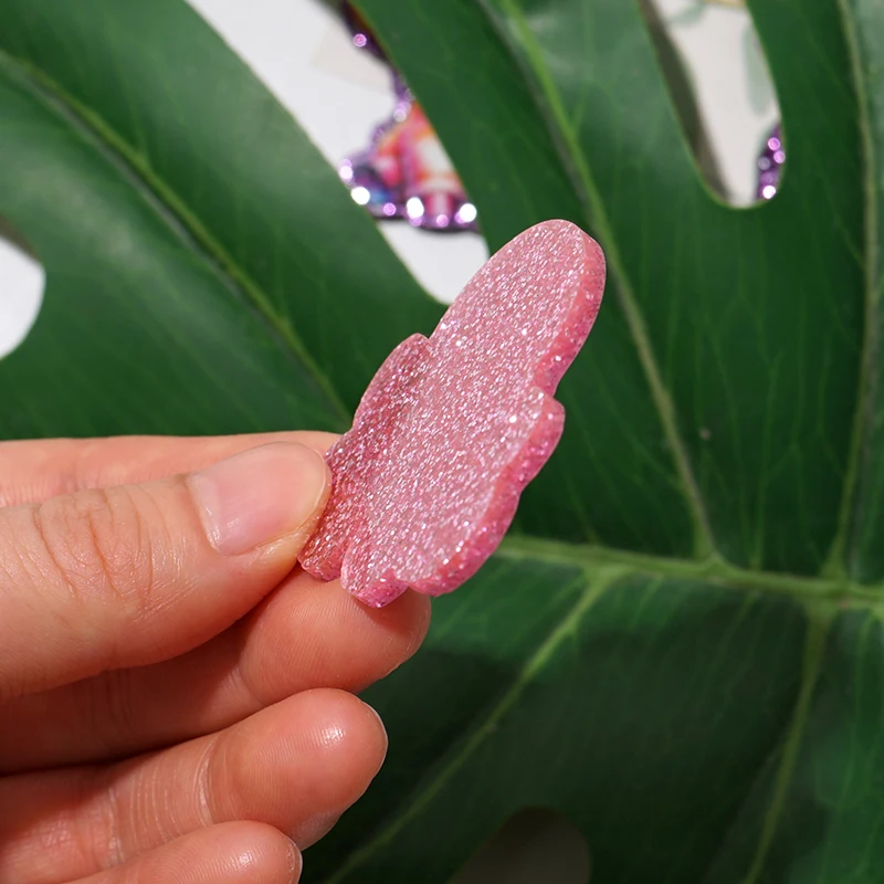 Pink Glitter Acrylic DIY Craft Supplies Sewing Flatback Planar Resins DIY Gift Crafts Jewelry Accessories GT-F-57696 10pcs