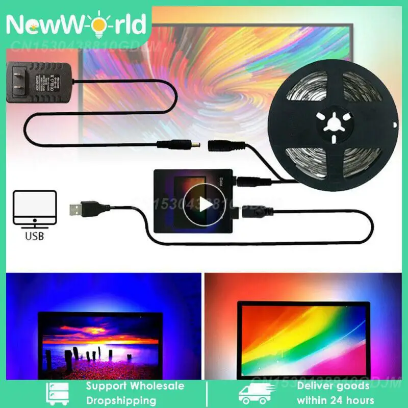 

Иммерсивный задний фон для телевизора и ПК, светодиодные ленты RGB для HDTV, монитора компьютера, цветная синхронизация, умное управление жизнью, окружающие лампы