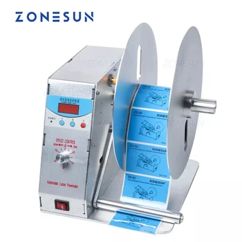ZONESUN 디지털 자동 라벨 리와인더, 의류 태그 바코드 스티커, 볼륨 라벨 병 스티커 수집, 신제품