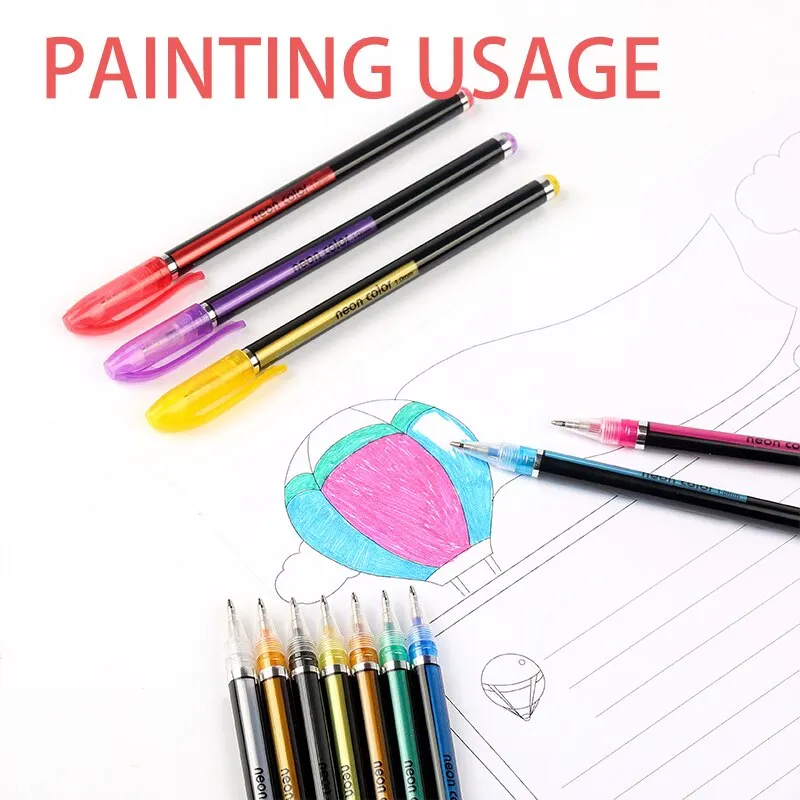 Highlighter Markers Gel Highlighter Markers Metallic Glitter Highlighter Pastel Pens 12Pcs