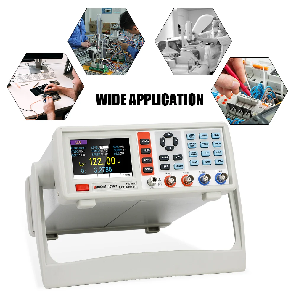 RuoShui 4090 Digital LCR Meter Desktop Capacitance Resistance Impedance Inductance Measure Instrument Electric Bridge Component 5