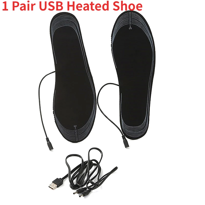 

1 Pair USB Heated Shoe Insoles Foot Warming Pad Feet Warmer Foot Socks Pad Mat Winter Outdoor Sports Heating Insoles Winter Sole