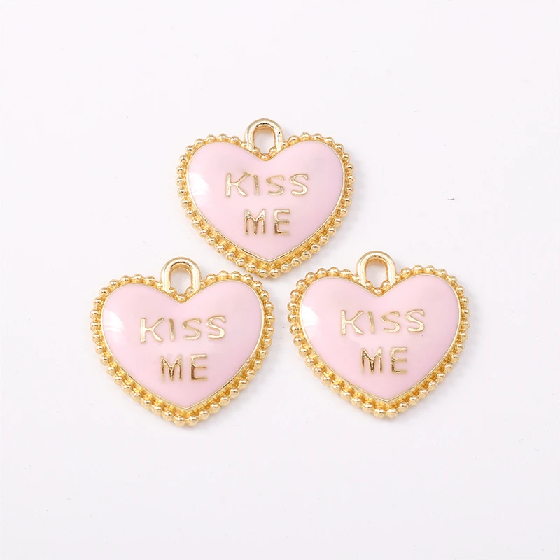 Duarte 20 Teile/los Nette Emaille Liebe Herz Charms Anhänger für Schmuck Machen Tropfen Ohrringe Halsketten Armbänder DIY Handwerk Liefert – Detail 7
