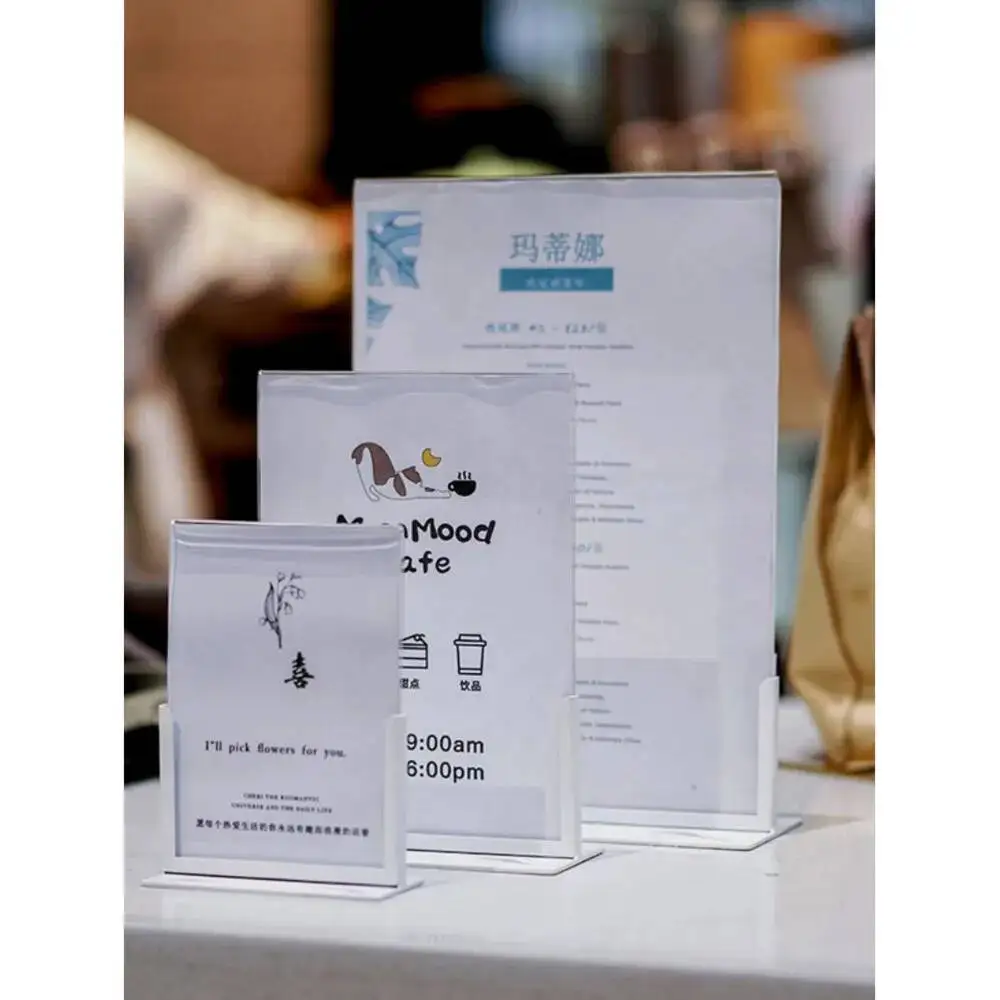 1 Stück Metall-Tischschild, doppelseitig, transparenter Acryl-Ständer, A4, individuelles ausziehbares Display-Schild für Geschäfte/Catering/Ausstellungen – Detail 4