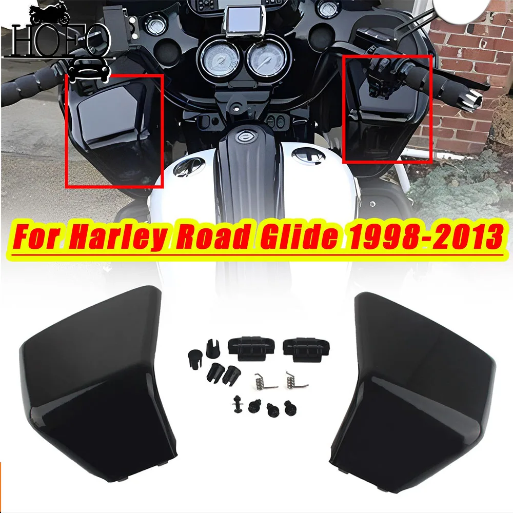 Motorcycle Inner Fairing Glove Box Door Cover Kit Vivid Black For Harley Davidson Road Glide 1998-2013