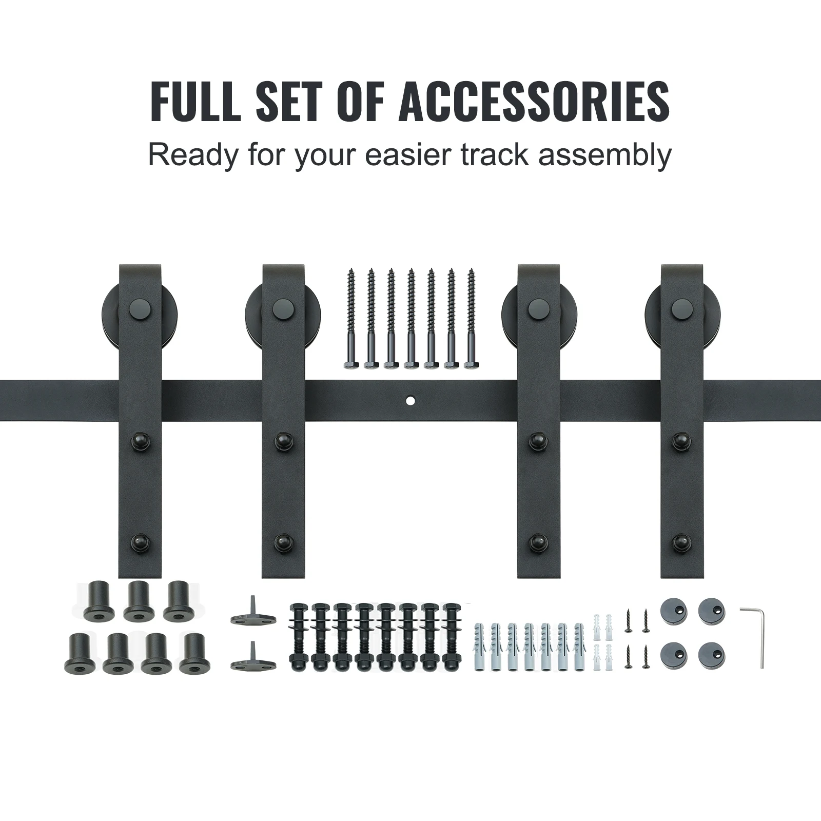 Sliding Barn Door Hardware Kit Barn Door Track Kit for Double Doors 8/10FT 330LBS