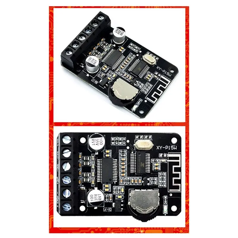 A42Z-5PCS XY-P15W 디지털 증폭기 모듈 고전력 DC12V/24V 10W/15W/20W 스테레오 블루투스 5.0 전력 증폭기 보드