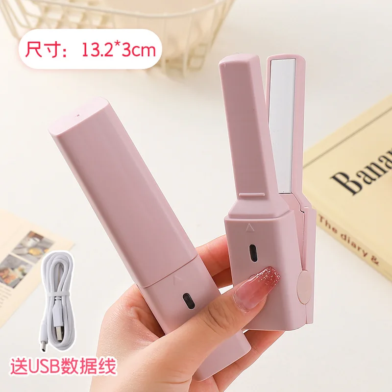 Hair Straightener Cordless Usb Hair Straightener Mini Ceramics Curler Constant Temperature Portable Flat Iron for Travel