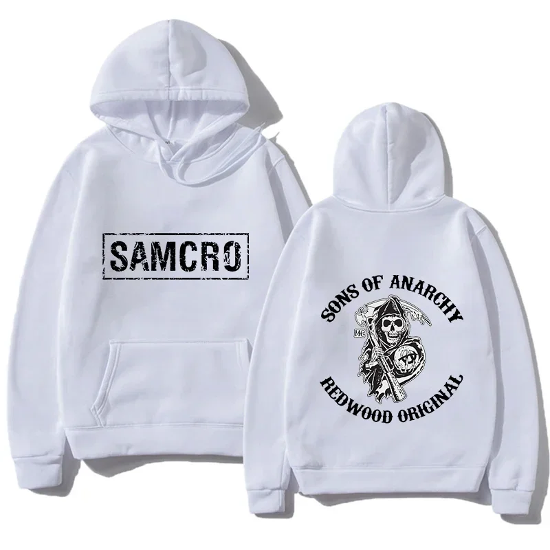 Men's Pure Cotton Hooded Sweatshirt Sons of Anarchy SAMCRO Double-sided Printed Men's and Women's Fashion Brand Design Pullover 5