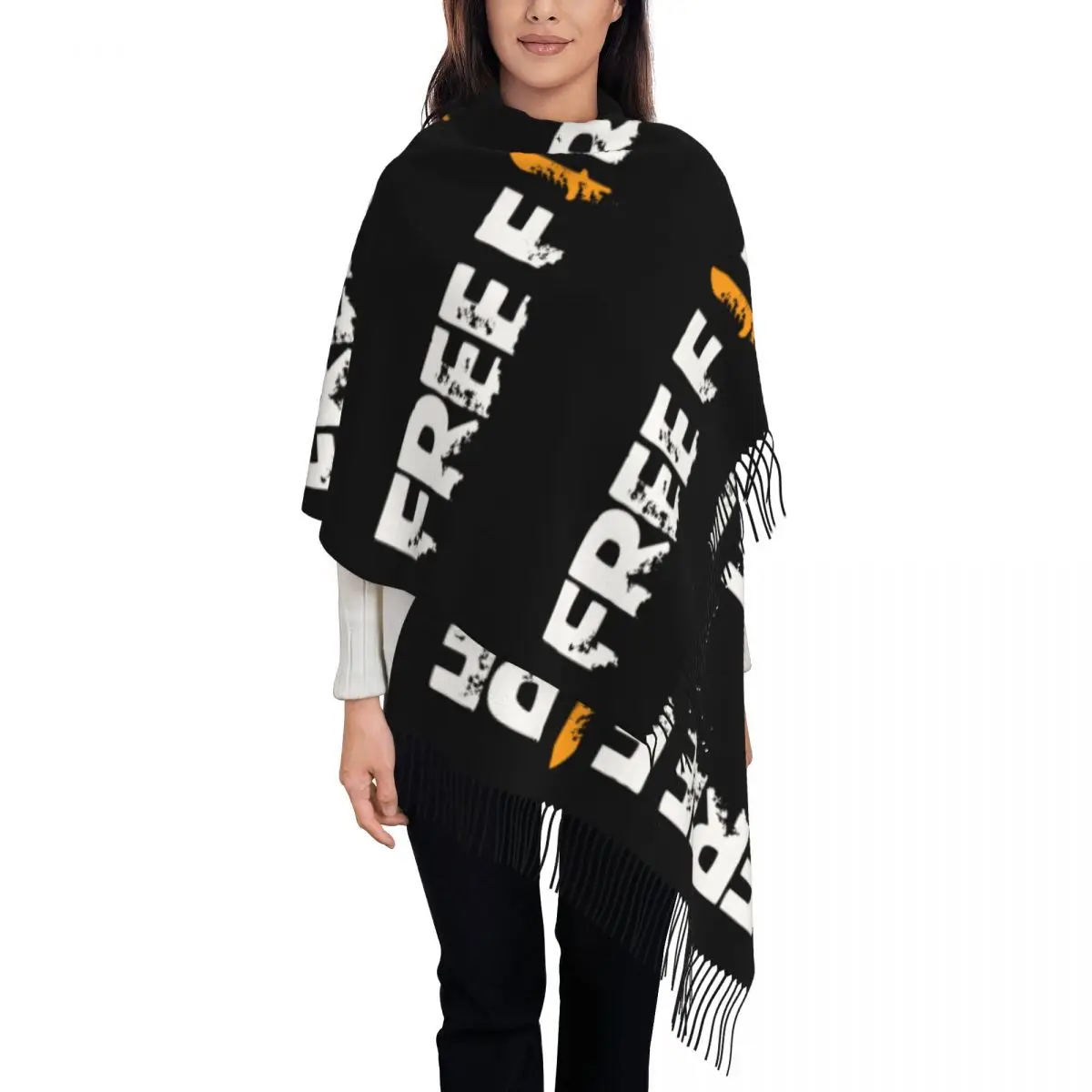 

Free Fire Scarf for Womens Fall Winter Pashmina Shawls and Wrap Freefire Shooting Game Large Scarves with Tassel Lightweight