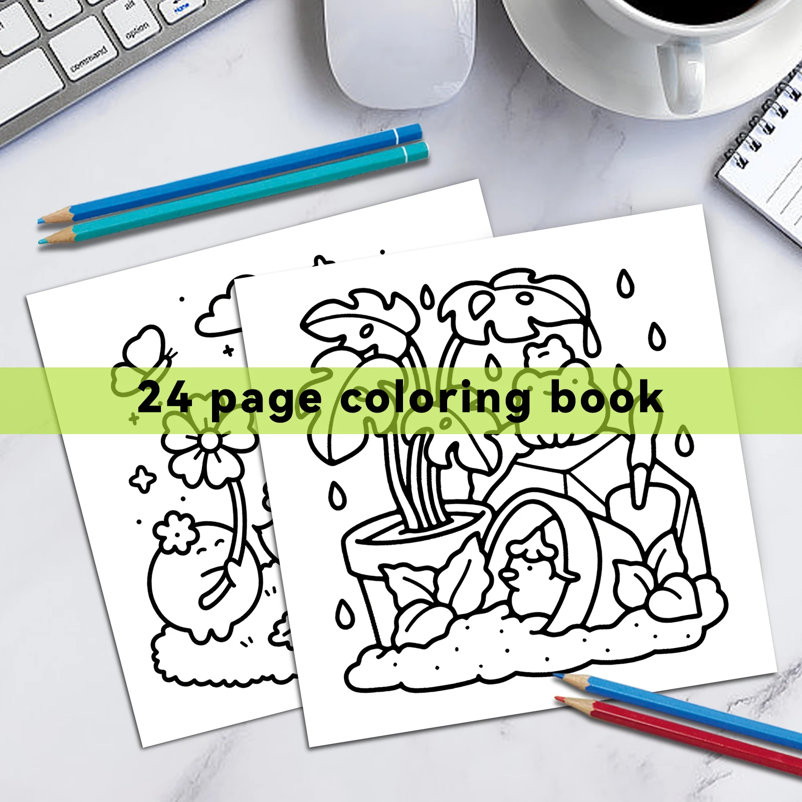 Into Gardens Bold & Easy Coloring Book Featuring Plants, Flowers, and Cute Animals for Adults and Teens Graffiti Painting Book 5