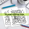 Into Gardens Bold & Easy Coloring Book Featuring Plants, Flowers, and Cute Animals for Adults and Teens Graffiti Painting Book 5
