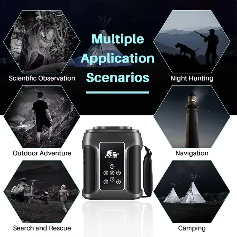 HD 나이트 비전 레이저 디지털 카메라 주/야간 순찰 장거리 관찰 및 사진 촬영을 위한 40X 줌 WiFi 쌍안 850/940nm