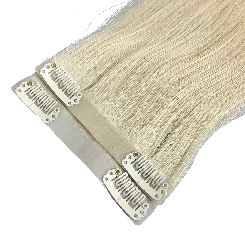 Straight Clip In PU Hair Extensions Real Virgin Human Hair Brazilian Hairpiece 6pc/set Seamless Full Head 10-30" Natural Color hair extensions