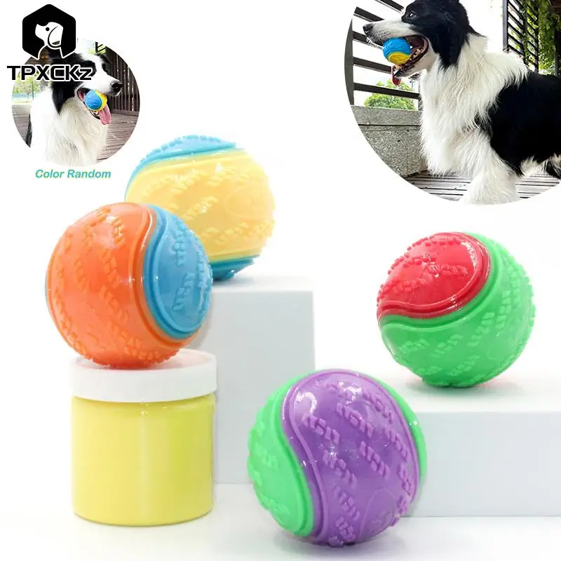 

Random Pet Interactive Dog Rubber Ball Toys Squeaking Bite-Resistant Pet Chewing Toy Small Large Dogs Training Teeth Cleaning
