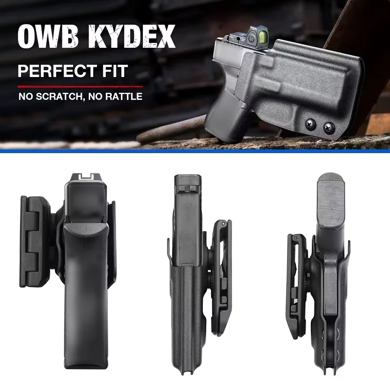 CZ Shadow 2、OWB Kydex ホルスター、9x19 (9mm)、光学カット付き