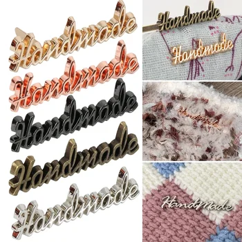 10 pezzi etichette in metallo con lettere fatte a mano etichette artigianali fai da te fatte a mano per cucire decorazioni etichette per jeans scarpe borse etichette fatte a mano tag