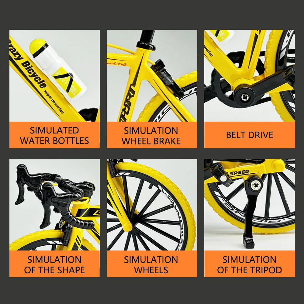 1:8 DIY Allloy bike toys finger bike toys Bicycle Model Diecast Finger Mountain Assembly Bikes Simulation Collection Gifts Toys for boys