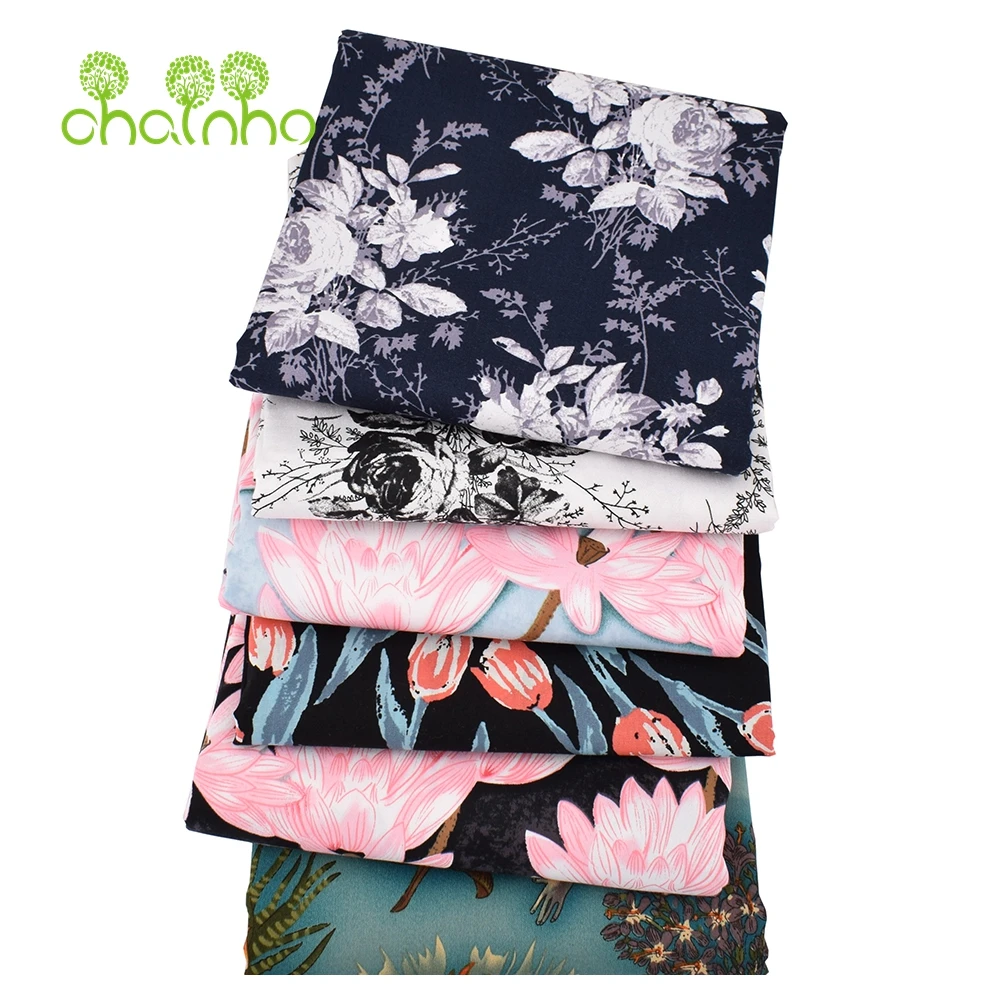 Chainho,Printed Plain Weave Poplin Cotton Fabric,DIY Sewing Quilting Material,Patchwork Cloth,Berry Series,3 Sizes,15PC72