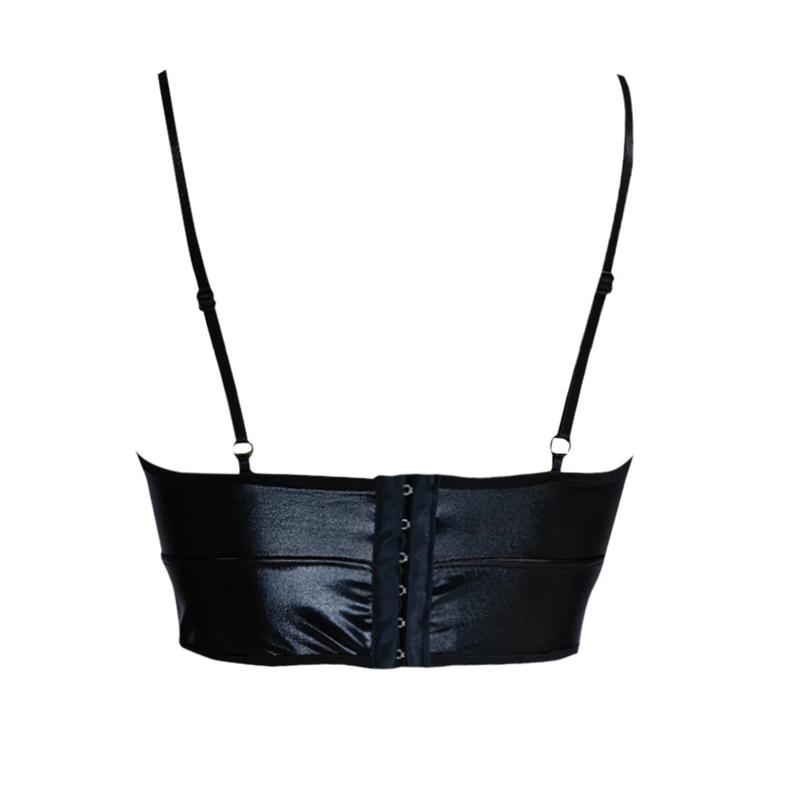 Women Sexy Glossy Leather Bra Sex Lingerie Metal Ring Hollow Latex Push Up Bralette Tops Bra Women Clubwear erotic lingerie
