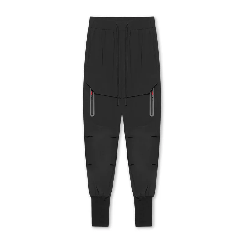Spring Autumn Men Polyester Quick Dry Casual Sport Pants Zipper Pockets Joggers Tactical Fitness Trousers Sweatpants sport jogging trousers