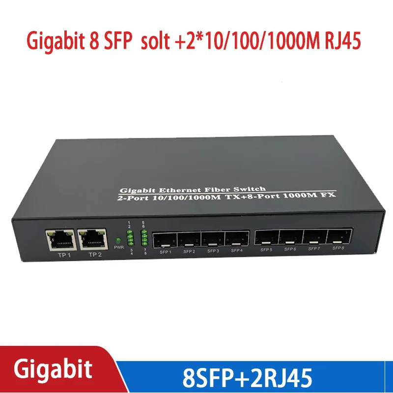 Convertisseur de média 8 sfp 2 rj45 commutateur à fibre optique gigabit  pour caméra ip commutateur à Fiber optique UTP - AliExpress