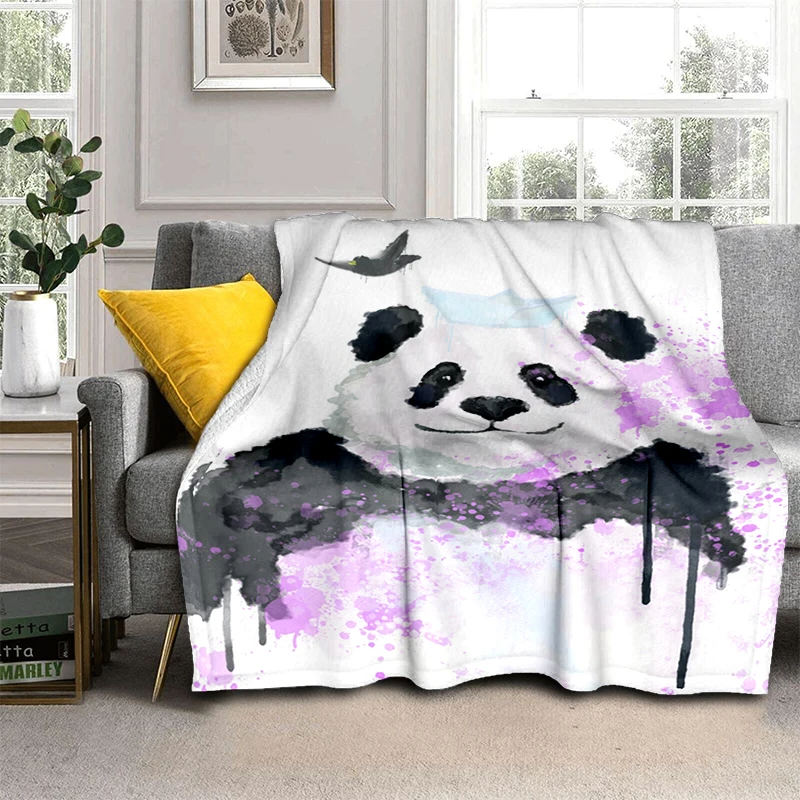 

Chinese Panda pattern Sofa travel blanket bed cute blankets flannel blanket lightweight warm blanket for beds custom Blanket