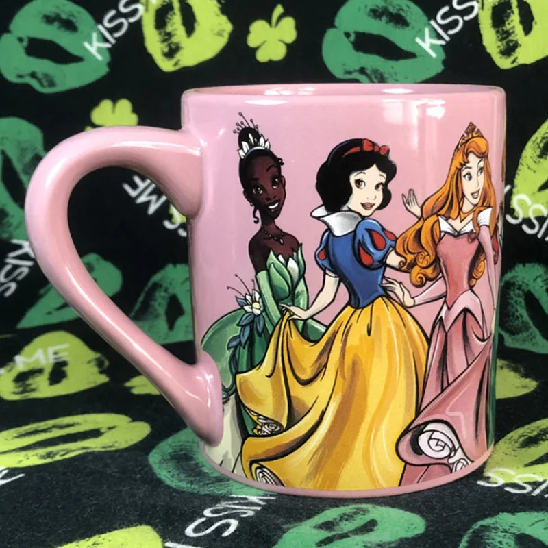 Kawaii Disney Princess Ariel Belle Biancaneve Jasmine Pocahontas Cenerentola Action Figures Giocattoli Tazza Di Ceramica Princess Cup Gift