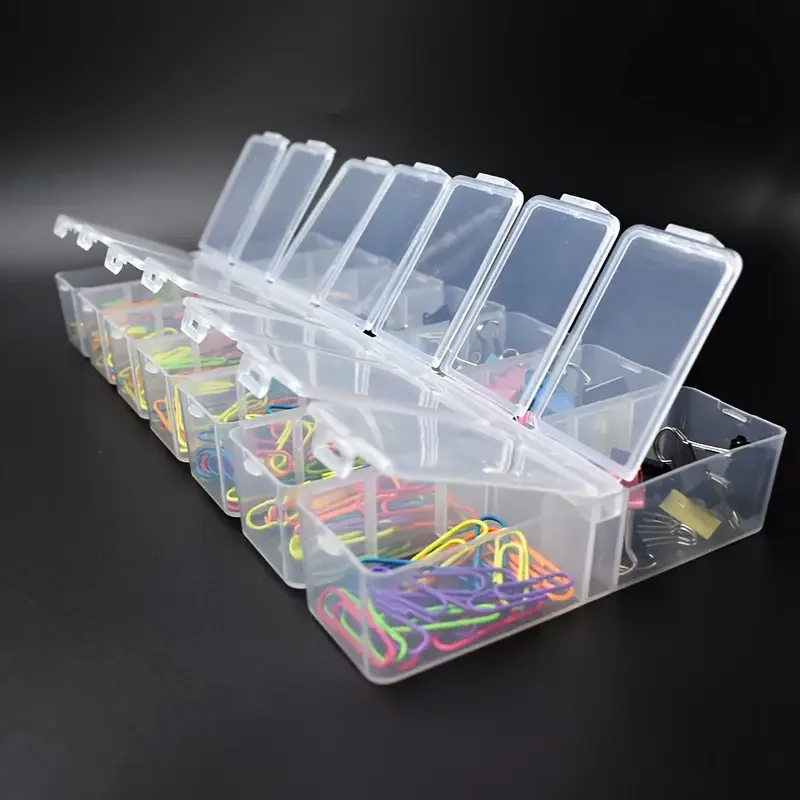 1pc 14 Grids Rectangle Plastic Jewelry Box Compartment Storage Box Case Jewelry Earring Bead Craft Display Container Organizer,