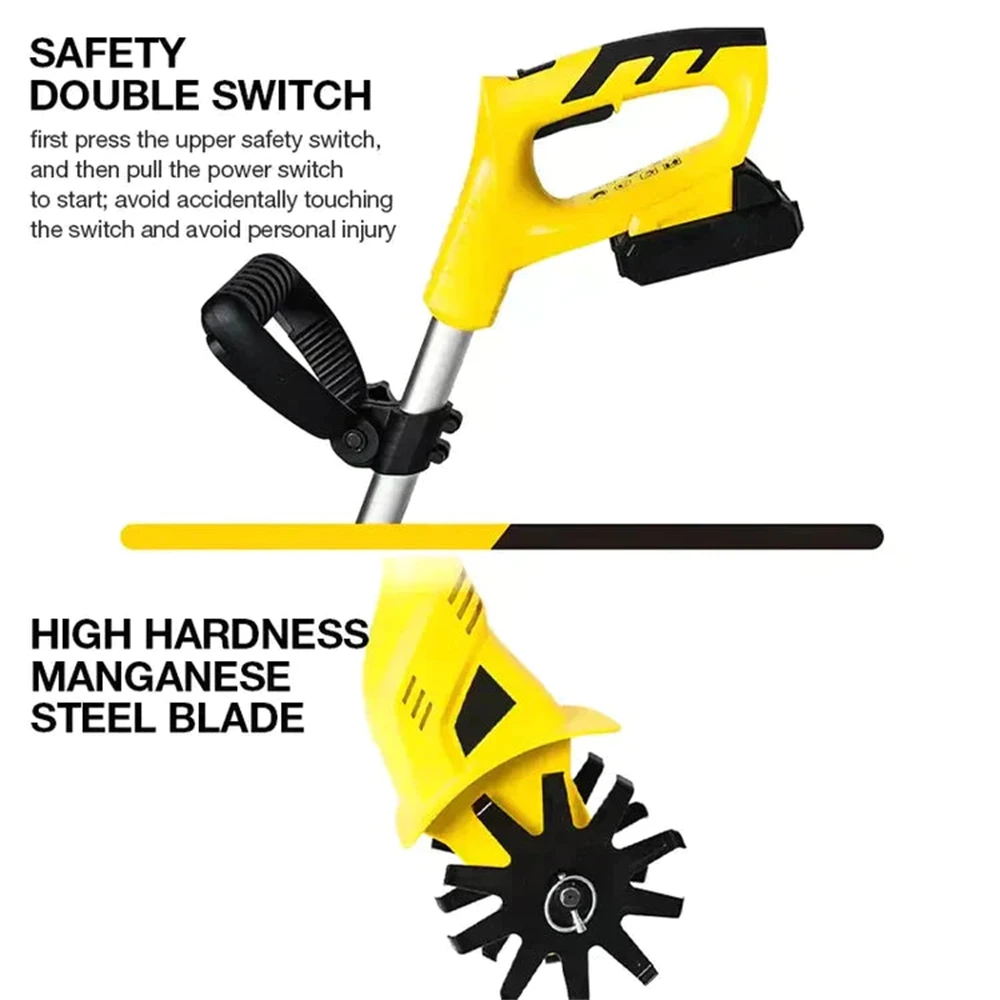 Cordless Tiller Electric Cultivator 20V Electric Rotary Tiller Cultivator Handheld Mini Garden Grass Trimmer Tractor Excavator - Image 4