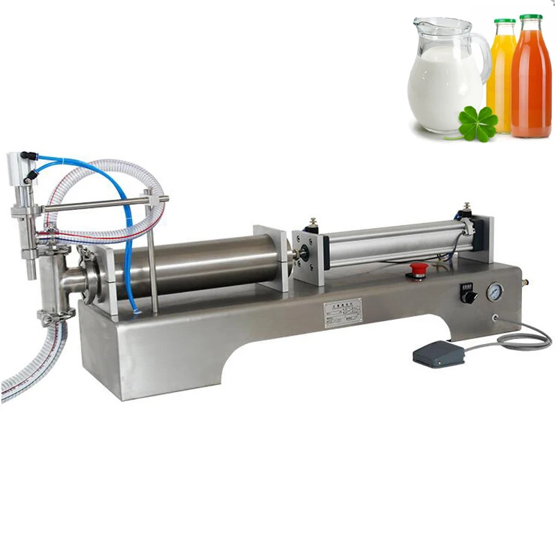 

Commercial Pneumatic Liquid Wine Filling Machine Horizontal Semi Automatic Piston Beverage Filler Juice Packager