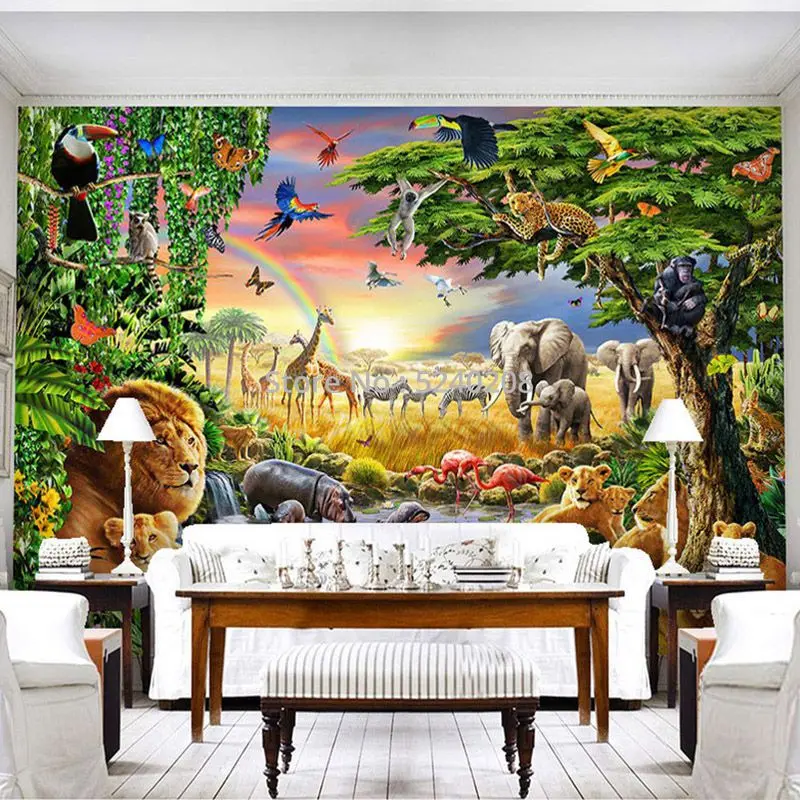 de estar, foto mural animal para quarto