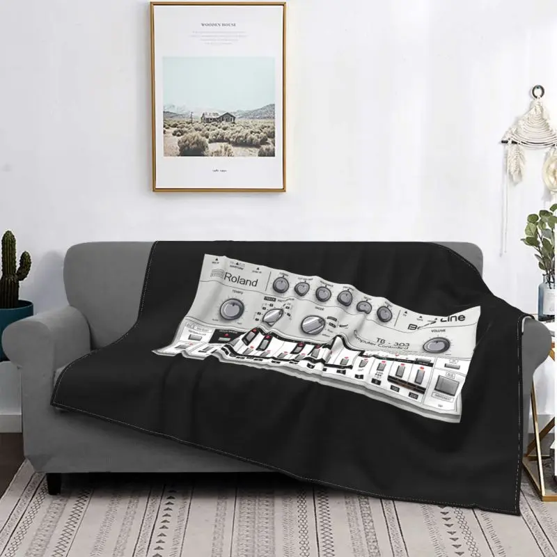 Roland Bass Line Tb 303 Trance Club Music Coperta Lenzuolo Divano Letto Più Velluto Divano Coperta Lavaggio Meccanico