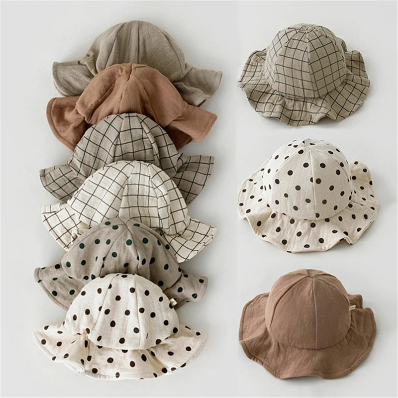 Spring Summer Baby Bucket Hat Cute Fisherman Newborn Panama Cap Solid