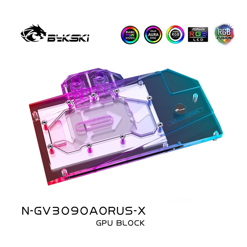 Uso Del Blocco Dell'Acqua Bykski Per Gigabyte Arous Rtx 3090 Master /3080 Master Gpu Card Blocco Radiatore In Rame N-Gv3090Aorus-X