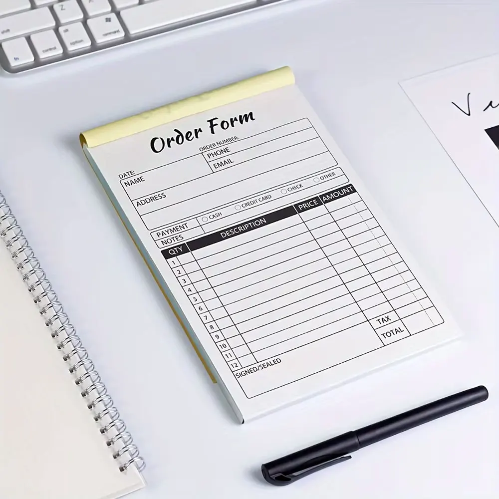 1 Confezione Di Moduli D'ordine Ricevuta, 2 Parti Di Fatture Senza Carbone Per Piccole Imprese 13 97 X 21 08 Cm 50 Set Per Libretto Bianco Giallo G 601099562734222 - Foto 13