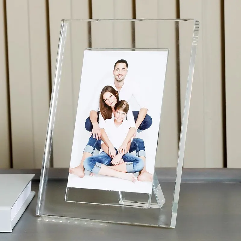 

Modern Clear K9 Crystal Tabletop Photo Frame 4 By 6 5x7 Inches Rectangle For Home Decoration Gifts