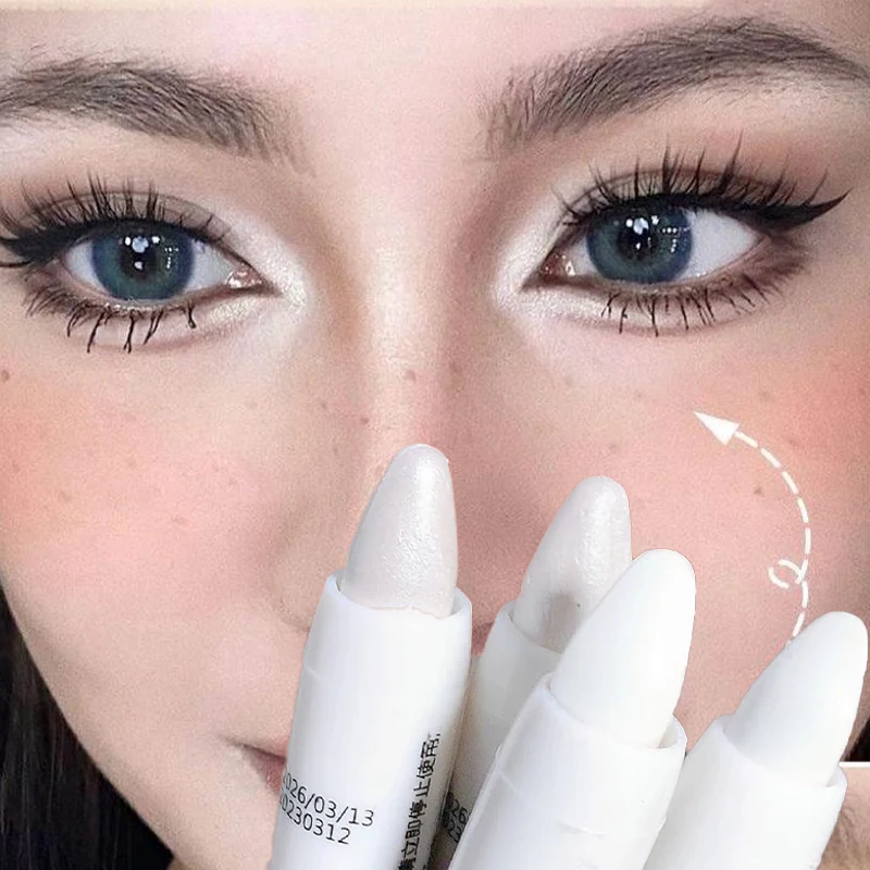 Crease Brightening Aegyo-sal Glitter Lying Silkworm Pencil Long-lasting Highlighter Pen White Silver Waterproof Eyes Makeup