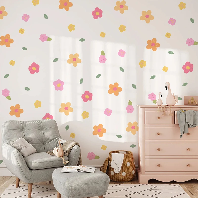 Boho Watercolor Plant Flowers Wall Stickers For Kids Rooms Children's Room Nursery DIY Wall Decals Home Decoration Wallpaper wall stickers vinyl decal stickers