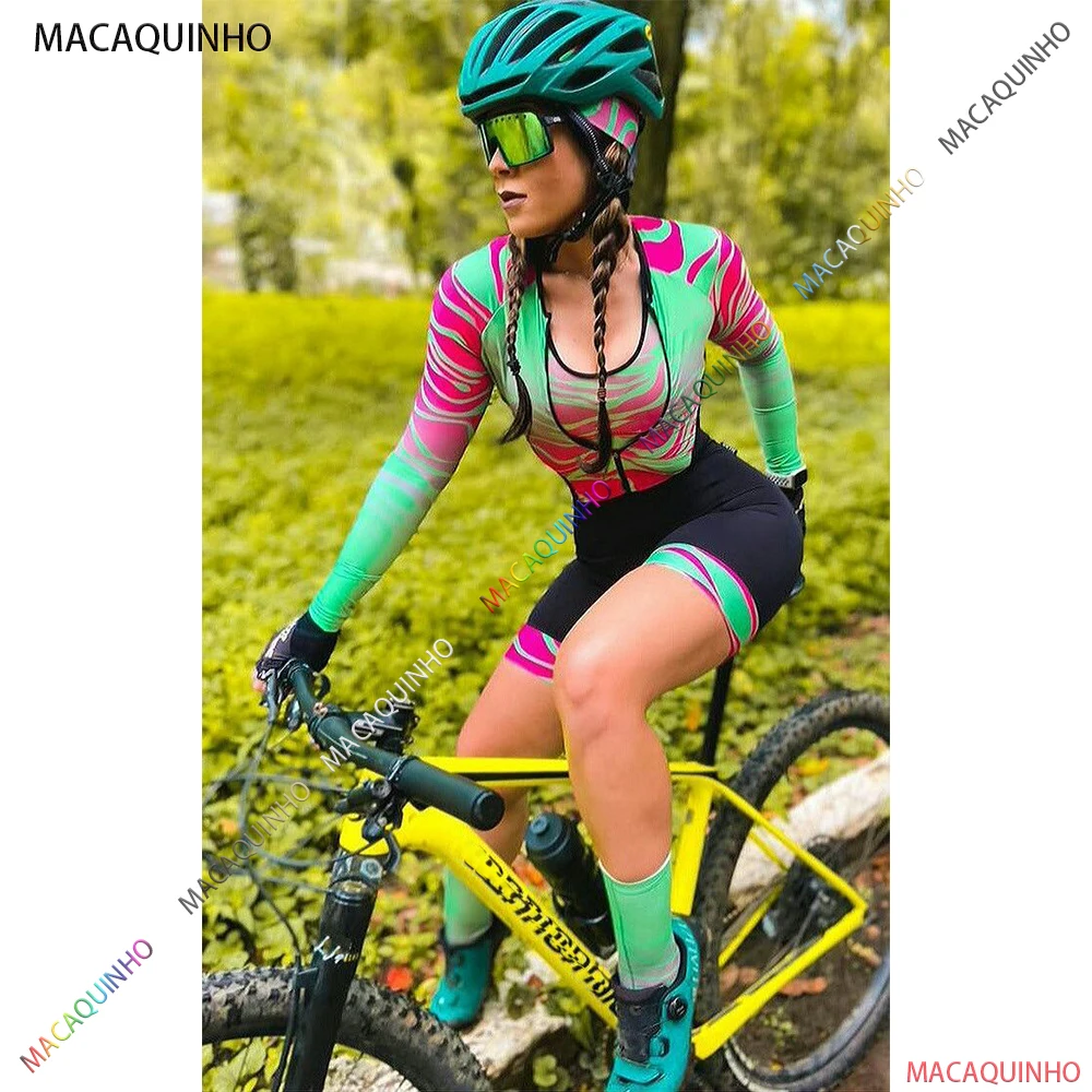 Long Women's Cycling Jumpsuit Macaquinho De Ciclismo Bike Store Promotion Triathlon Set |