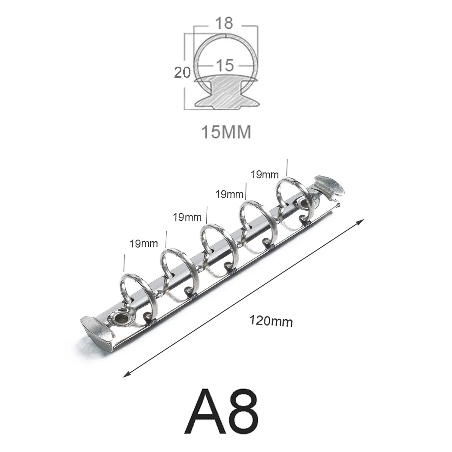 

Moterm A8 Size Metal Spiral Rings Binder Clip 5 holes With 2 Pairs of Screw For Diary Notebook Planner Binder Clip File Folder