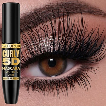 5D Black Waterproof Mascara Lengthens Eyelashes Extension Thick Silk Fiber Mascara Female Makeup Eye Cosmetics Tools for Gifts 1