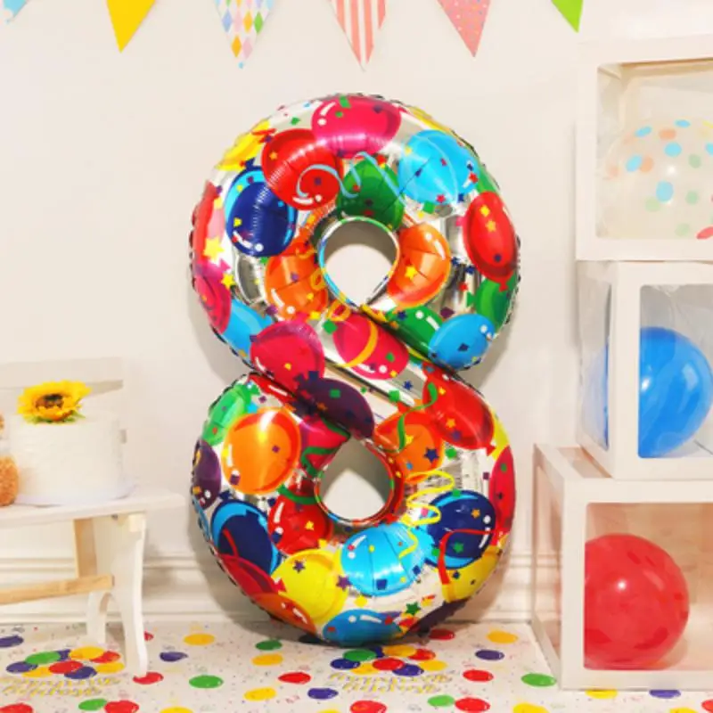 Große farbige digitale Aluminiumballons für Kinder und Erwachsene, Geburtstagsparty-Dekoration, Fotografie-Requisite für Babys, Mädchen und Jungen, 40 Zoll – Detail 13