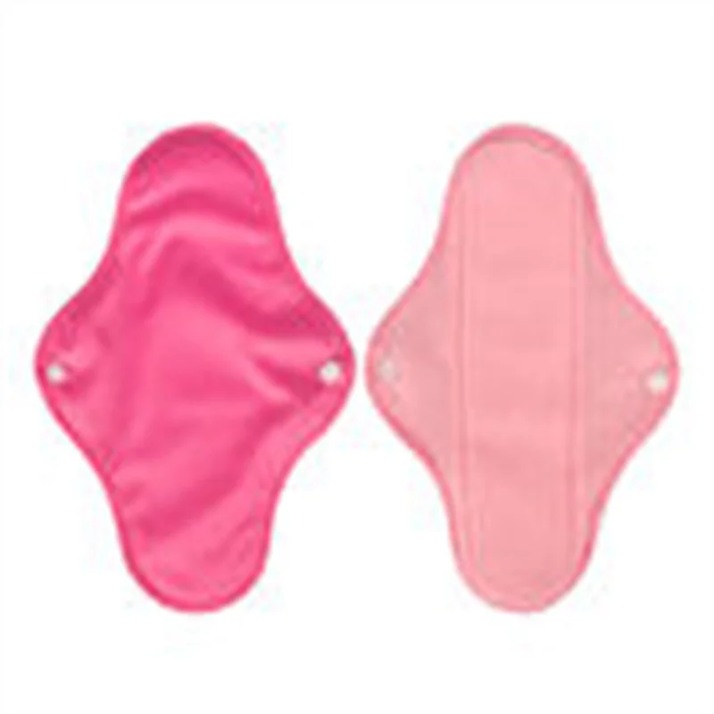 Sanitary Pad Set Pink Fleece 5pcs Cloth Menstrual Pads Reusable Washable Waterproof Solid PUL With 1 Storage Bag