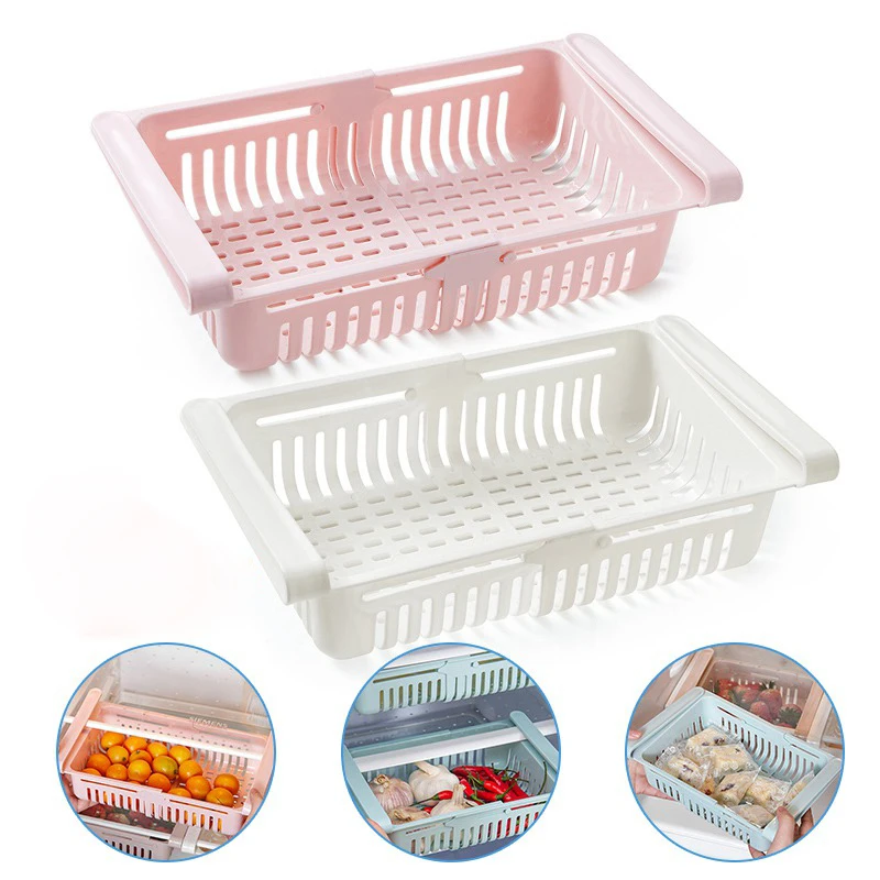 Kitchen Organizer Supplies Adjustable Kitchen Refrigerator Storage Rack ...