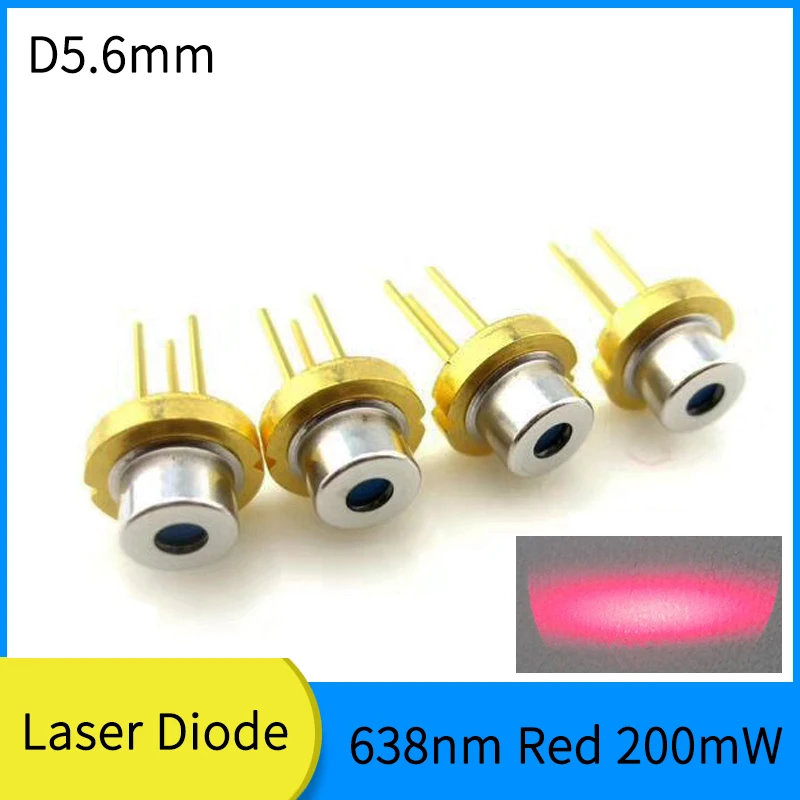 

DIY Lab 638nm красный 200mW D5.6mm лазерный диодный модуль высокого качества